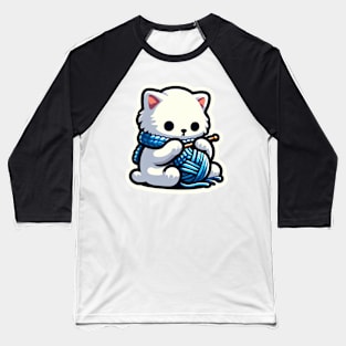 knitting kittty shirt Baseball T-Shirt